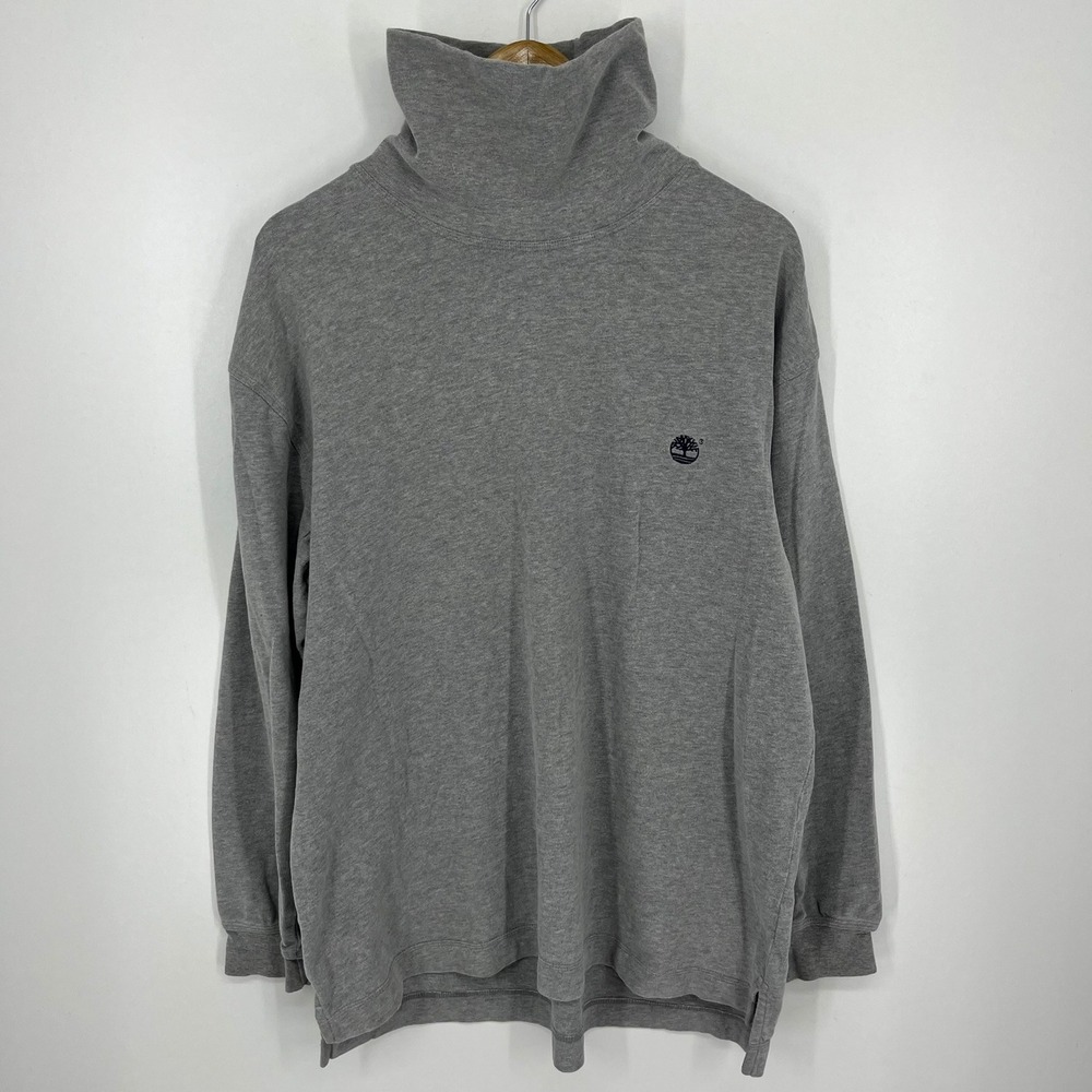 Vintage Timberland Weathergear Gray Turtleneck Long Sleeve Shirt Mens Large 90s